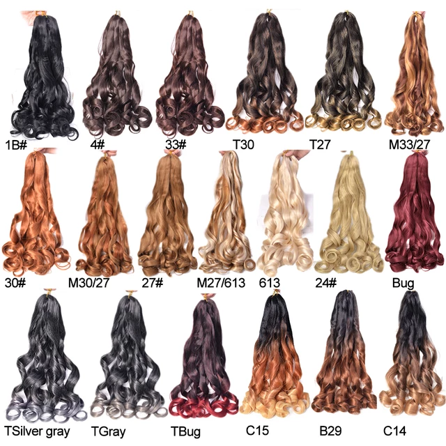 Postizos de pelo sintético rizado para trenzas de ganchillo, estilo «cola de caballo sedosa», con rizos franceses