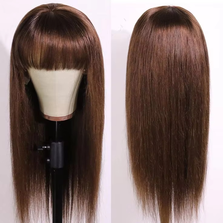 RXHAIR Hot Selling Straight Wigs Human Hair Wigs With Bang Glueless Wigs For Black Women Raw Vietnamese Hair