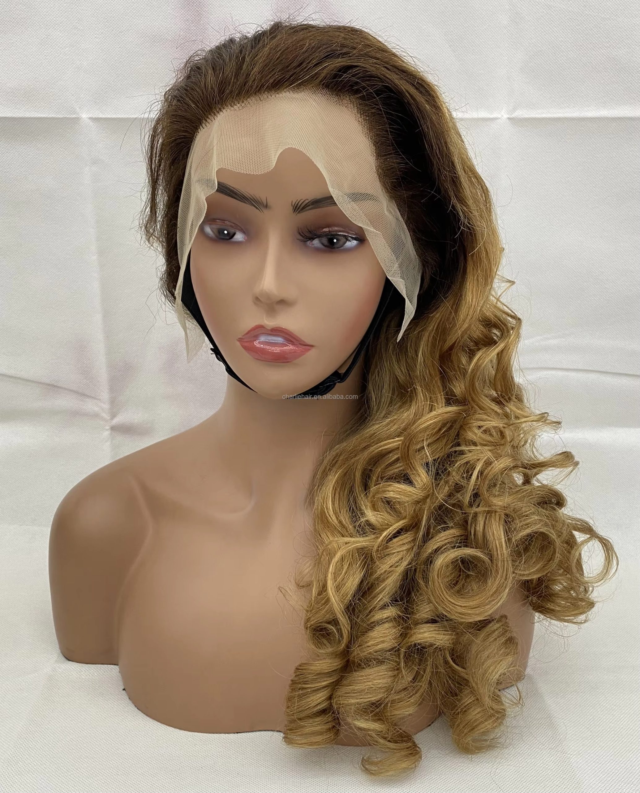13×4 Lace Fumi Front Human Hair Wigs Curly Human Hair Wig Remy Loose Wavy Lace Wigs Pre Plucked Wholesale Cheap Price