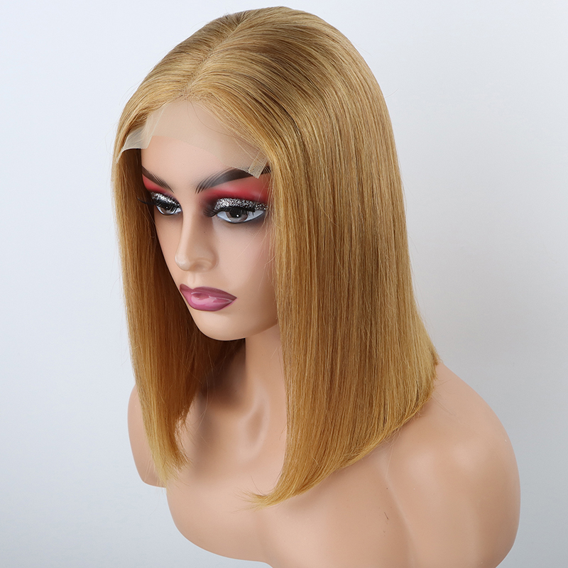 Usine bon marché 5*5 Lace Front Bob 30 Cheveux brésiliens raides remy double tirage 100% Perruques en cheveux naturels fournisseurs