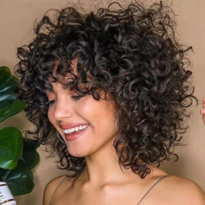 Joedir Nature Wave شعر مستعار قصير مجعد من شعر بشري للنساء السود شعر مستعار كامل من شعر ريمي بيروفي مع غرة شعر مستعار أسود مجعد ومرن لشخصيات الكوسبلاي