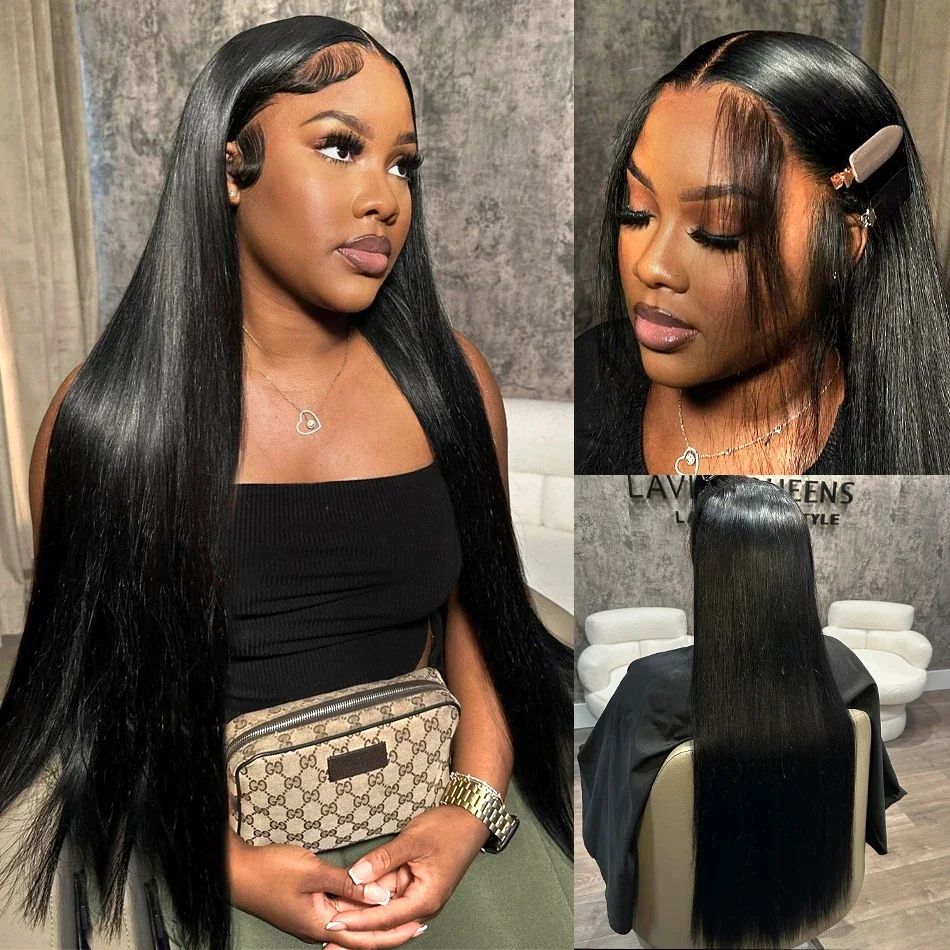 Raw Vietnamese Hair Bone Straight Full Lace Frontal Wig Glueless Natural Human Hair Swiss HD Lace Front Wigs For Black Women