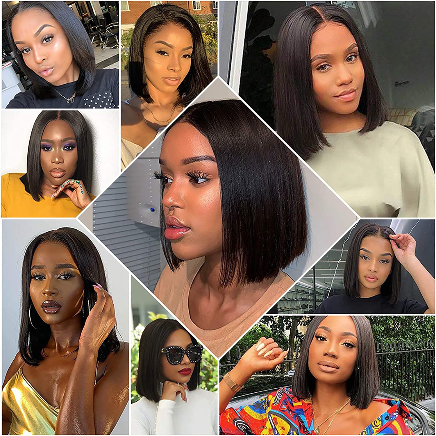 13×4 13×6 Brazilian Transparent Wholesale Vendor Cheap Natural Straight Hd Short Bob Wigs Frontal Wigs Human Hair Lace Front