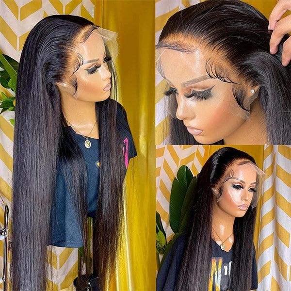 100% HUMAN HAIR Wholesale Straight Highlight 13×4 13×6 HD Invisible Lace Human Hair Wigs ,12A Raw Human Hair Thin HD Full Lace