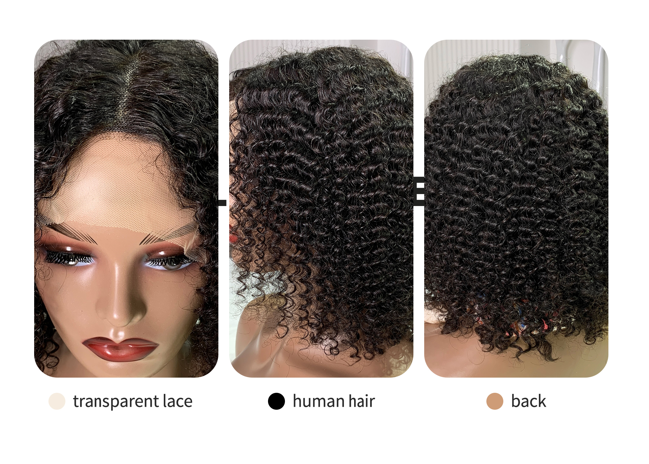 Venta al por mayor de peluca de cabello humano rizado tipo «Jerry», con frontal de encaje transparente, parte en T, 13×1, sin procesar, de Birmania, grado 10A
