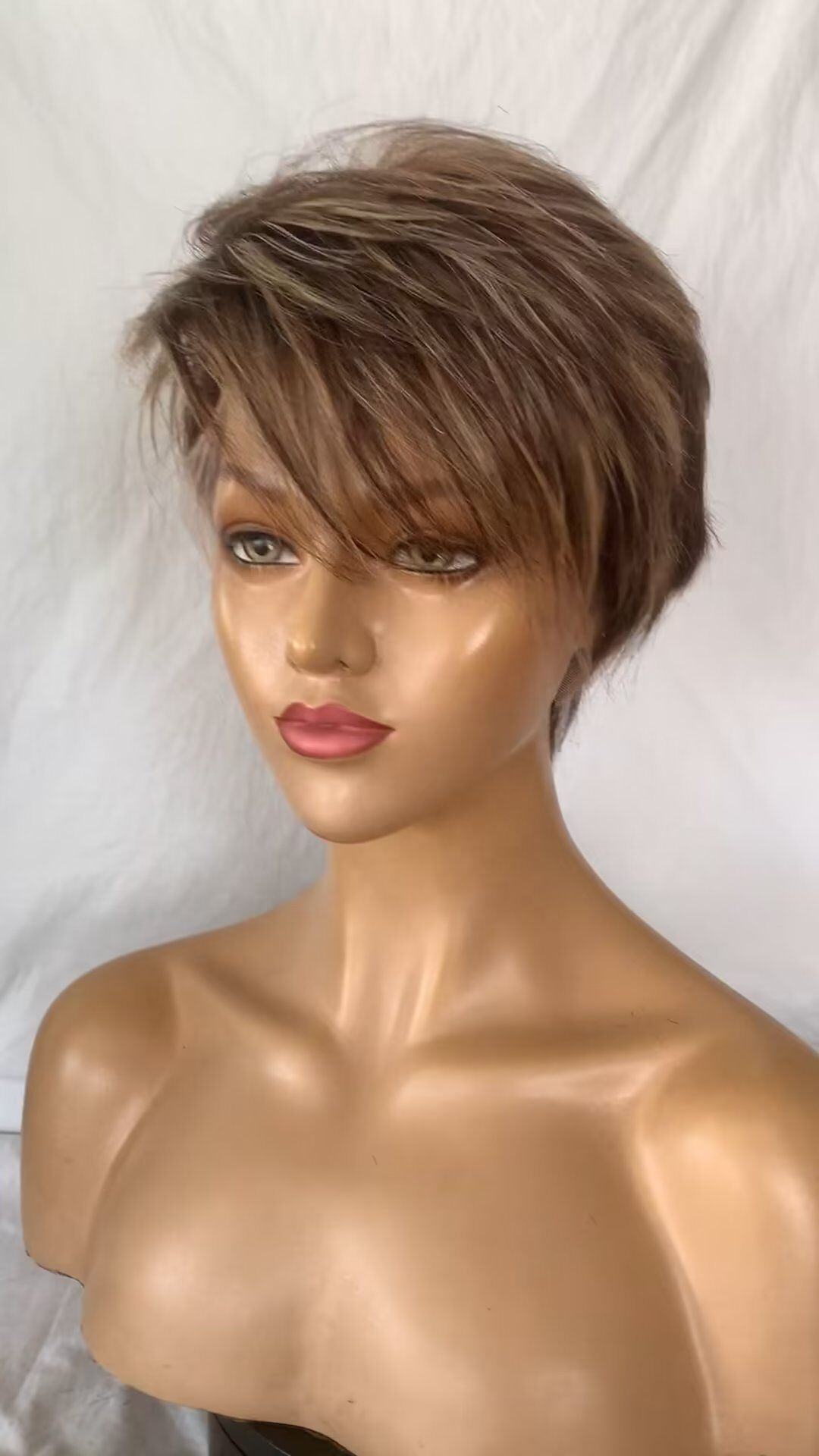 Alia Hot Selling pixie 13*4 frontal lace High Quality 1001TP8Perucas de cabelo humano brasileiras Cheap Price human hair wigs suppliers