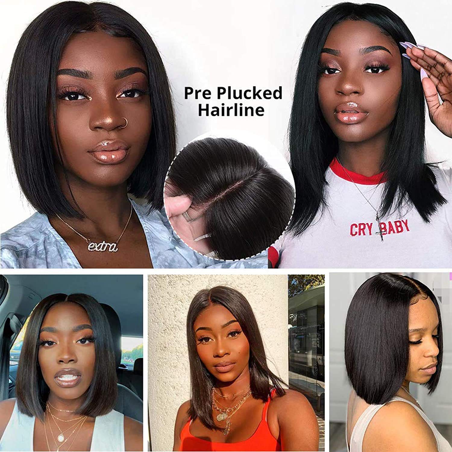 13×4 13×6 Brazilian Transparent Wholesale Vendor Cheap Natural Straight Hd Short Bob Wigs Frontal Wigs Human Hair Lace Front