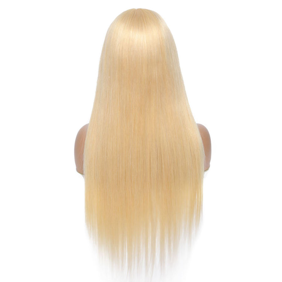 8-30 Inch 613 Blonde Human Hair Wig With Bangs Brazilian Remy Hair Full Machine Made Human Hair Wigs With Bangs For Black Women