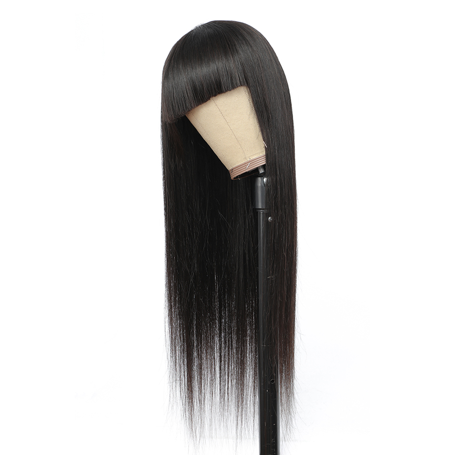 8-30 Inch 613 Blonde Human Hair Wig With Bangs Brazilian Remy Hair Full Machine Made Human Hair Wigs With Bangs For Black Women