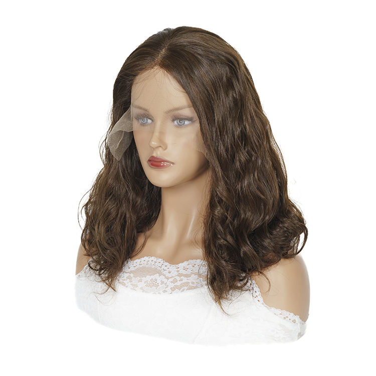 Peruca de cabelo humano sem renda, cabelo humano europeu não processado 100%, peruca de cabelo humano natural para mulheres