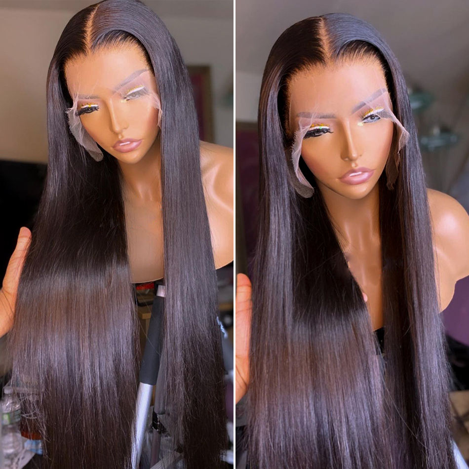 100% HUMAN HAIR Wholesale Straight Highlight 13×4 13×6 HD Invisible Lace Human Hair Wigs ,12A Raw Human Hair Thin HD Full Lace
