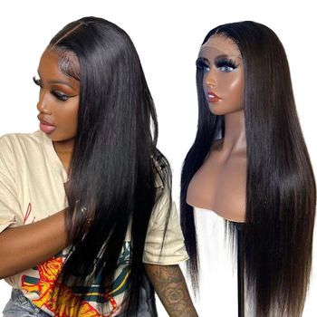 100% HUMAN HAIR Wholesale Straight Highlight 13×4 13×6 HD Invisible Lace Human Hair Wigs ,12A Raw Human Hair Thin HD Full Lace