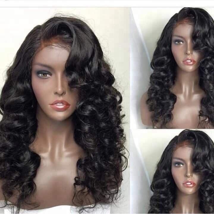 Pelucas de alta calidad de cabello natural con extensiones de encaje completo para mujeres afroamericanas