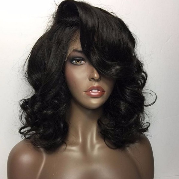 Pelucas de alta calidad de cabello natural con extensiones de encaje completo para mujeres afroamericanas