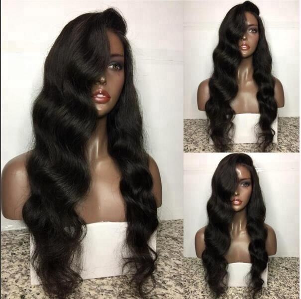 Pelucas de alta calidad de cabello natural con extensiones de encaje completo para mujeres afroamericanas