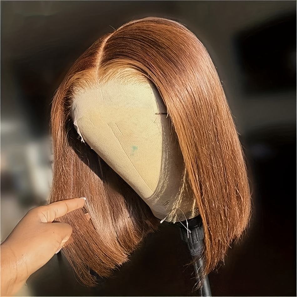 Großhandel Bob Hd Lace Perücke 100% Echthaarperücke, Perücke Hd Lace Original Frauen Schokoladenbraun Kurz Bob Lace Perücken Naturhaar