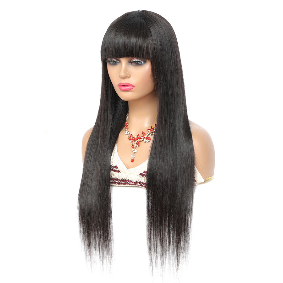 8-30 Inch 613 Blonde Human Hair Wig With Bangs Brazilian Remy Hair Full Machine Made Human Hair Wigs With Bangs For Black Women