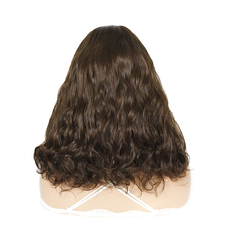 Peruca de cabelo humano sem renda, cabelo humano europeu não processado 100%, peruca de cabelo humano natural para mulheres