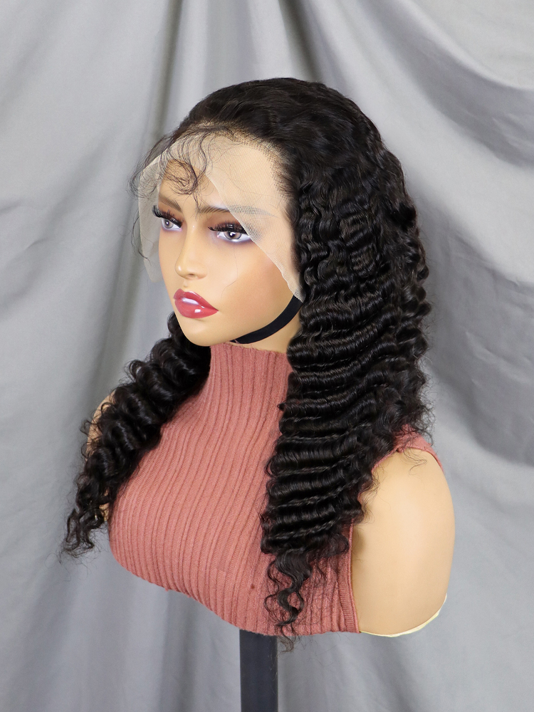 Wholesale Raw Brazilian Hair Wigs Ombre 4/30 Full Frontal Deep Wave 13×4 Lace Front Wig Highlighted Brown Curly Human Hair Wigs
