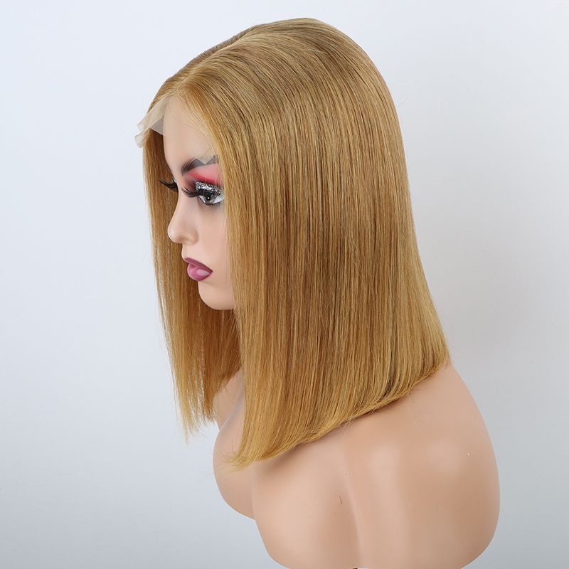 Usine bon marché 5*5 Lace Front Bob 30 Cheveux brésiliens raides remy double tirage 100% Perruques en cheveux naturels fournisseurs