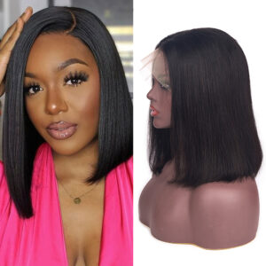 13x4 13x6 Pelo brasileño transparente Vendedor mayorista Barato Natural Liso Hd Pelucas bob cortas Pelucas frontales Pelo humano Frontal de encaje