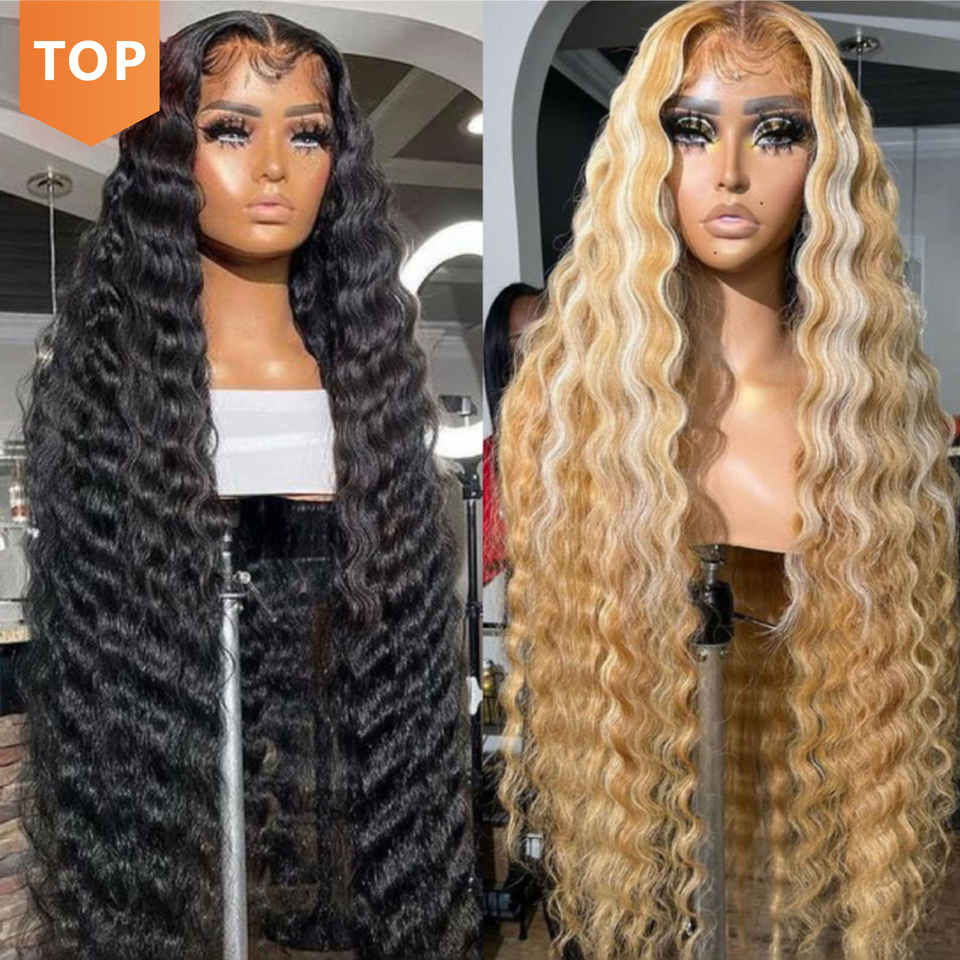 Raw Human Hair Blonde 613 Wigs Wholesale 13×6 Bleached Knots Hd Full Lace Closure Frontal Blonde Wig 613 Full Lace Wig 36 Inch