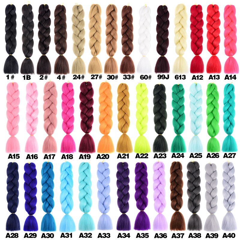 100g 24inch Synthetic yaki jumbo braid hair two tone ombre jumbo braiding hair
