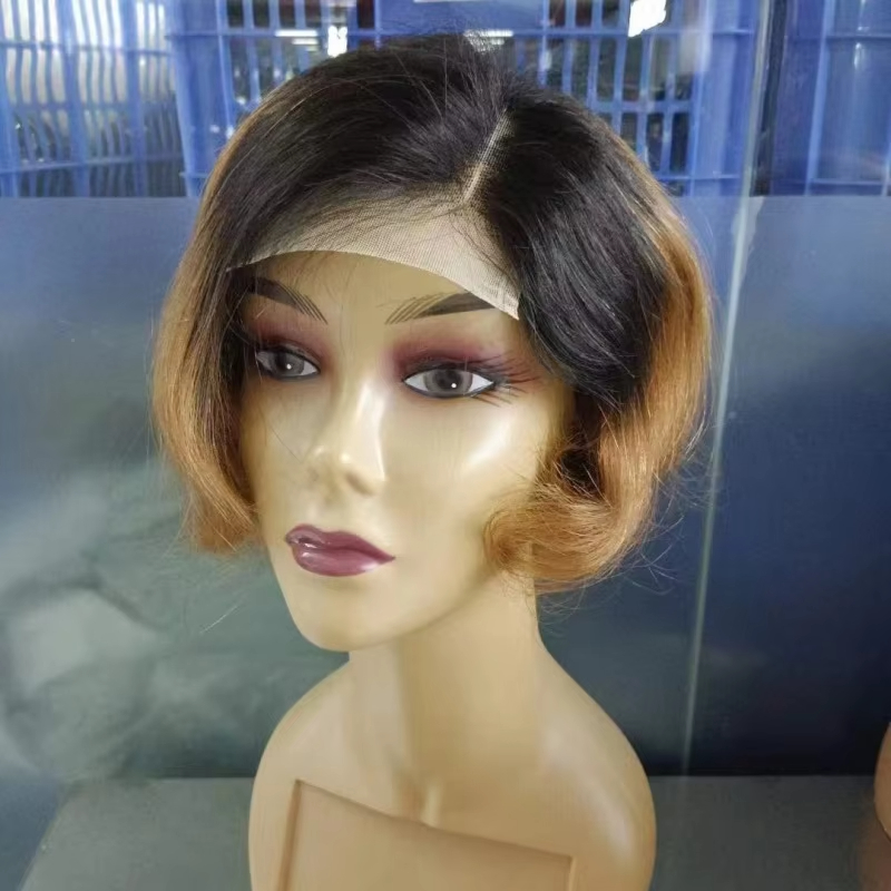 Peluca Pixie con cierre 4*4 de nuevo estilo, corte corto, cabello humano 100%