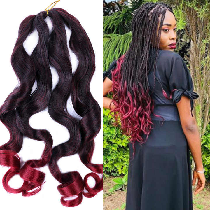 Stocks 20 Inch 75g 150g Loose Wave Crochet Hair Wavy Synthetic Bulk PreStretched Spiral French Curly Synthetic Braiding Hair