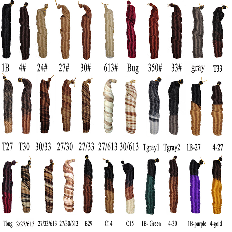 150g Display Loose Body Wave Pony Style Spiral Curl Crochet Braid French Curls Synthetic Hair Extensions Curly Braiding Hair