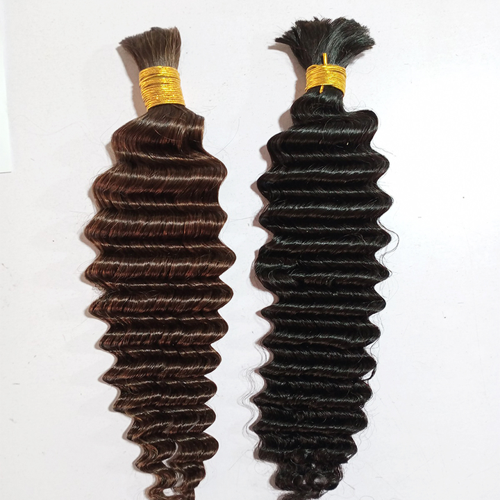 High quality raw extensions human braiding hair bulk no weft deep wave virgin hair