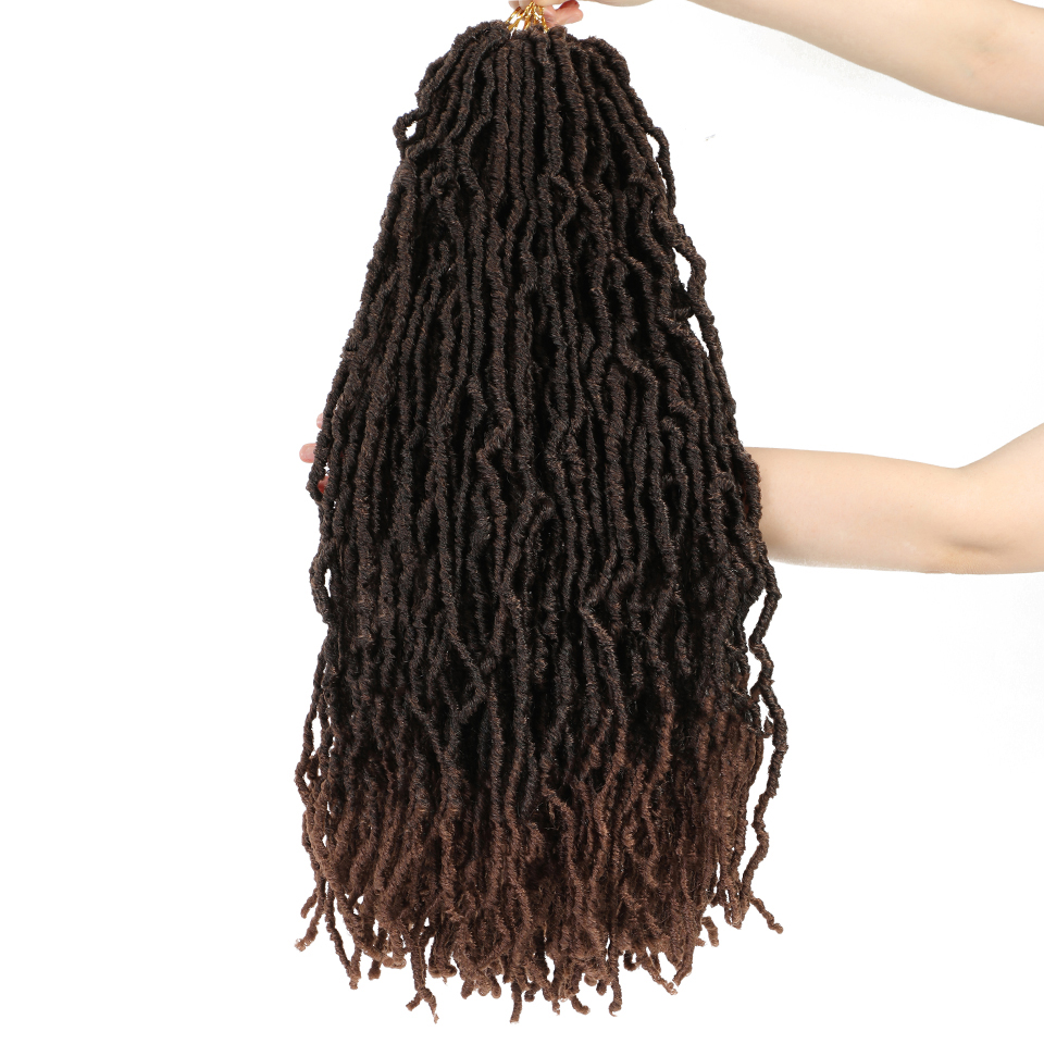 Wholesale Nu Locs Crochet Braiding Hair Natural HighTemperture Fiber Synthetic Crochet Hair Extensions Faux Locs For Black Women