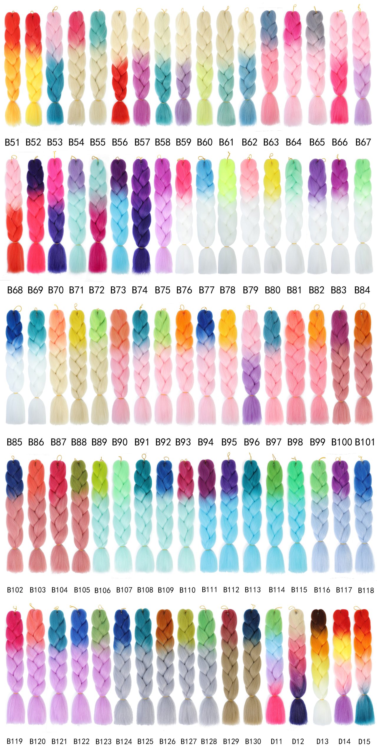 Wholesale 24in jumbo braid hair 255 different color braiding hair with factory price