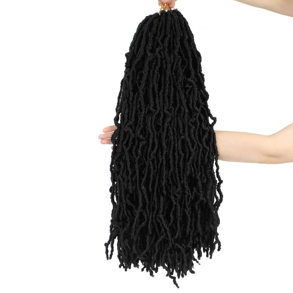 Wholesale Nu Locs Crochet Braiding Hair Natural HighTemperture Fiber Synthetic Crochet Hair Extensions Faux Locs For Black Women