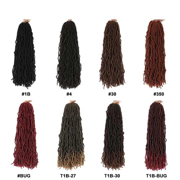 Wholesale Nu Locs Crochet Braiding Hair Natural HighTemperture Fiber Synthetic Crochet Hair Extensions Faux Locs For Black Women