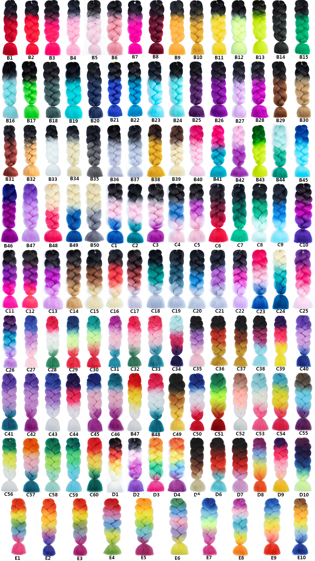 Wholesale 24in jumbo braid hair 255 different color braiding hair with factory price