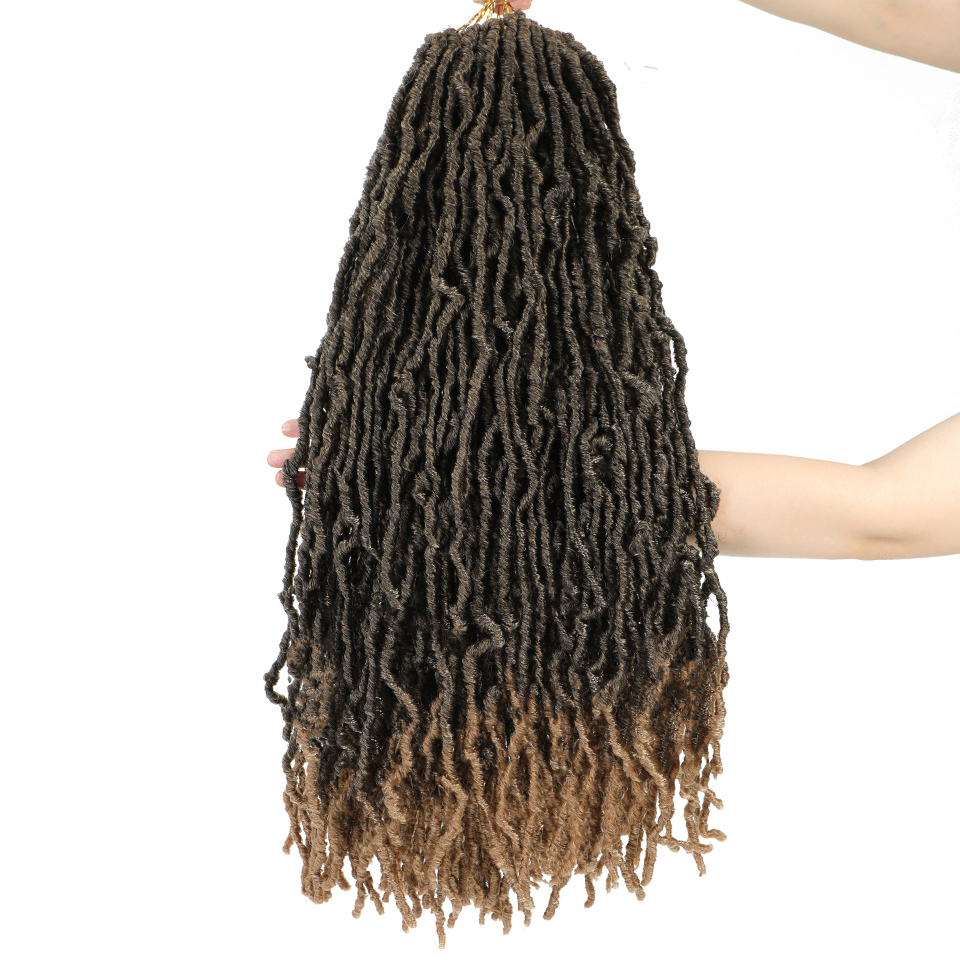 Wholesale Nu Locs Crochet Braiding Hair Natural HighTemperture Fiber Synthetic Crochet Hair Extensions Faux Locs For Black Women