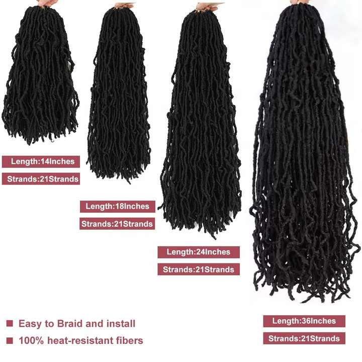 Wholesale Nu Locs Crochet Braiding Hair Natural HighTemperture Fiber Synthetic Crochet Hair Extensions Faux Locs For Black Women