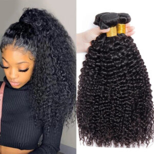 10A Jerry Curly Bundles 100% Virgin Human Hair Extensions Natural Black Weave Hair