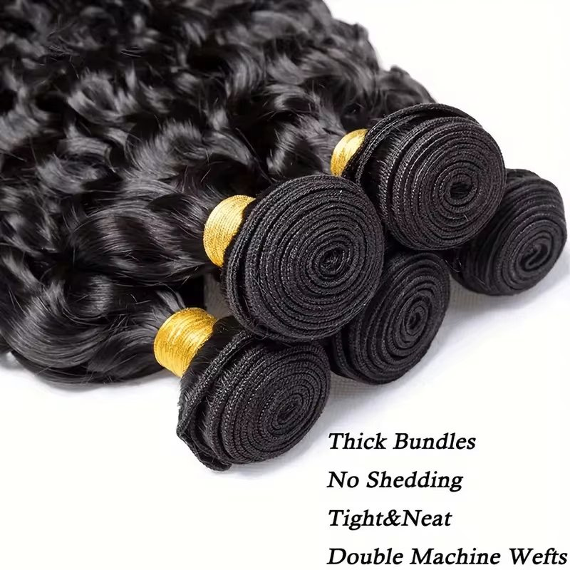 10A Jerry Curly Bundles 100% Virgin Human Hair Extensions Natural Black Weave Hair