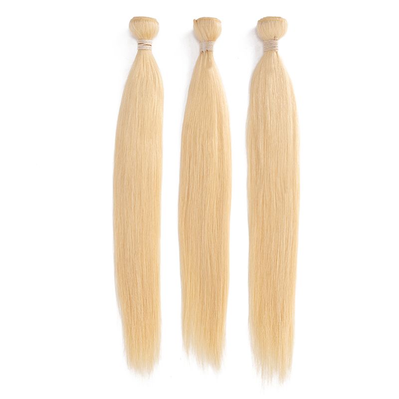 613 Human Hair Bundles Brazilian Straight Hair Bundle Honey Blonde Virgin Bundles Human Hair Extensions Weave 613 Color