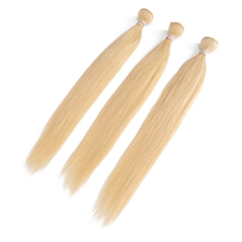 613 Human Hair Bundles Brazilian Straight Hair Bundle Honey Blonde Virgin Bundles Human Hair Extensions Weave 613 Color