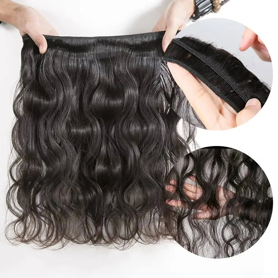 10A 100% Brazilian Cuticle Aligned Natural Black Body Wave Unprocessed Raw Virgin Human Hair Bundles