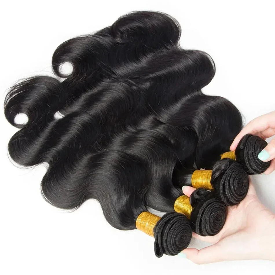 10A 100% Brazilian Cuticle Aligned Natural Black Body Wave Unprocessed Raw Virgin Human Hair Bundles