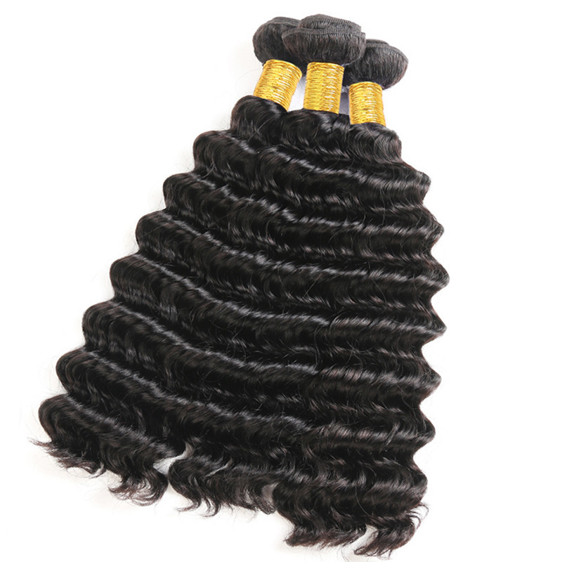 10A Deep Wave 100% Virgin Human Hair Bundles Cuticle Aligned Raw Hair Extensions