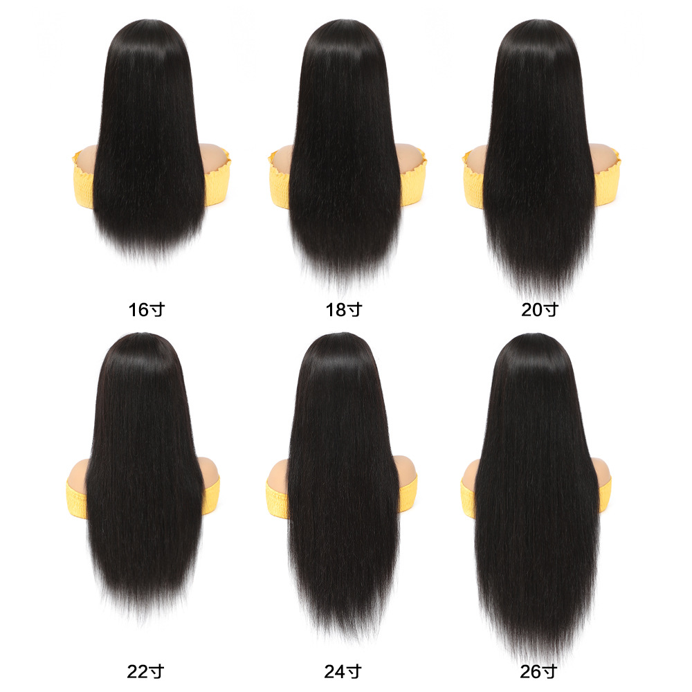 Straight Human Hair Wigs13 x 4 Transparent Lace Front Wig Natural Color