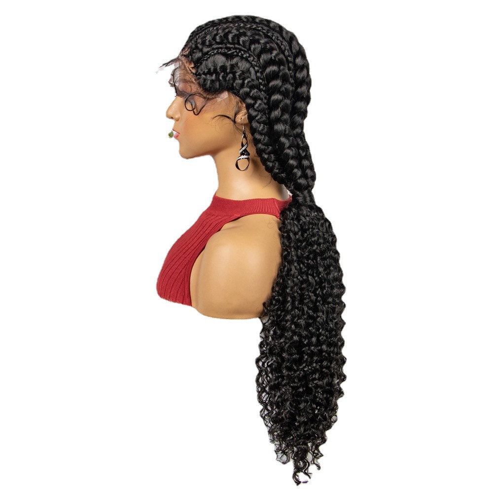 Synthetic Braided Wig with Front Lace Dreadlocks Box Braids Crochet Hair Black Hair Wig