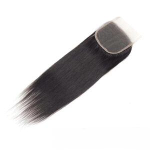 4x4/5x5 Free Part Straight Wave Closure Black Color Brazilian Virgin Transparent Lace Human Hair Closure